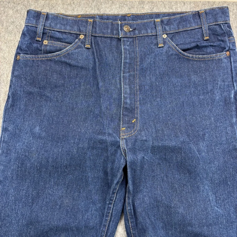 Vintage Levi's 20517 0217 Orange Tab 36x33 Blue Denim USA 80s Bootcut Western - Picture 3 of 16